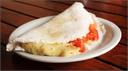 Tapioca de mussarela e tomate